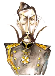 Caricatura en color de Guillermo II, emperador de Alemania y rey de Prusia (1859-1941)